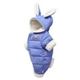 thumbnail image 3 of Newborn Baby Winter Warm Bodysuits Outfits Cute Rabbit Ear Hooded Zipper Romper Jumpsuits 0-12M, 3 of 3