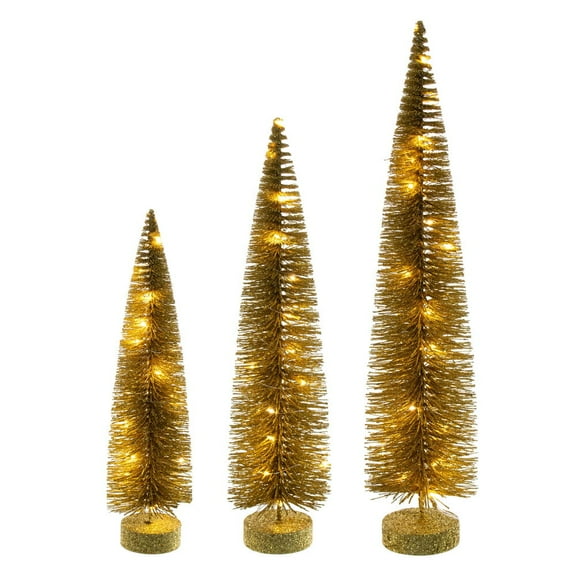 16"-20"-24" Gold Bottle Brush Clear Lts
