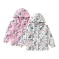 thumbnail image 5 of Gvdentm Girl Spring Jacket Kids Coat Spring and Fail Jacket Girls Hooded Flower Prints Toddler Outwear Windproof Warm Thick Girls Coat Jacket White,7-8 Years, 5 of 5
