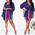thumbnail image 2 of Fridja Womens Print V-neck Woven Banquet Dress With Belt Plus Size, 2 of 5
