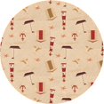 thumbnail image 1 of Ahgly Company Indoor Round Patterned NavajoWhite Gold Area Rugs, 4' Round, 1 of 6