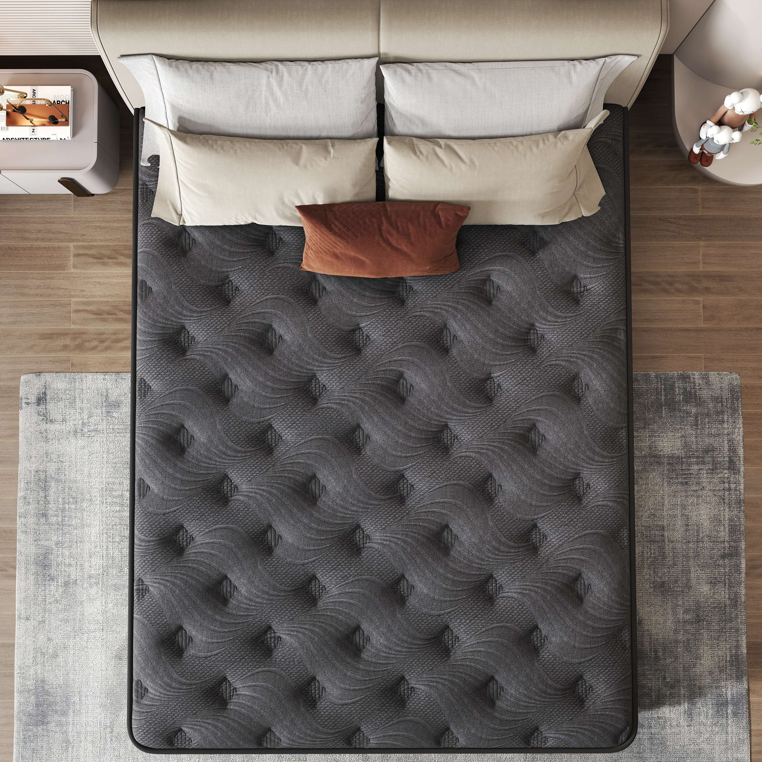 Zekbip 12 inch King Mattress in a Box, Hybrid Gel Memory Foam with Individually Wrapped Pocket Coils, Medium Firm, Pressure Relief, Cooling Sleep Support for Adult