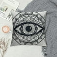 thumbnail image 2 of ONETECH  Occult Throw Pillow Cushion Cover, Realistic Retro Eye Pattern in Round Eastern Mandala Form Micro Cosmos Design Print, Decorative Square Accent Pillow Case, Blue White, 2 of 5