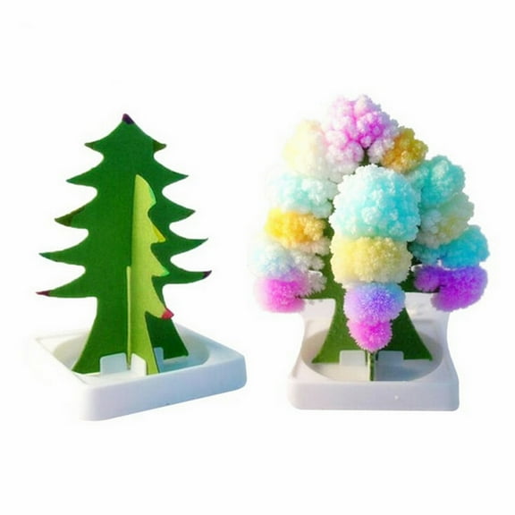 FEOLGEHLY 2PC Paper Tree Flowering Toy Colorful Tree Paper Crafts Gift 10ml, Holiday Christmas Birthday Gifts for Kids, Party Favors