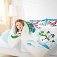 thumbnail image 4 of Feelyou Santa Claus Child Queen Comforter Set, Merry Christmas Bedding Sets, Kawaii Cartoon Snowman Reversible Bedding Comforter Set, Microfiber Bedroom Decor, 3pcs, 4 of 8