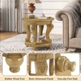 thumbnail image 5 of Antique Natural Round End Table with Lower Shelf - Solid Wood Sofa Side Table, 5 of 10