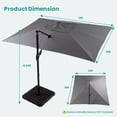 thumbnail image 6 of FOROUTIA 10x13ft DarkGray Cantilever Patio Umbrella, 360° Rotation Offset Umbrella with 4-Level Tilt, Double Top UV50+ Waterproof Outdoor Umbrella for Pool, Backyard, Garden, Deck, 6 of 7