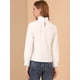 thumbnail image 5 of Blusa de algodón de ganchillo de encaje de manga larga con cuello volante Allegra K blanca M, 5 of 6