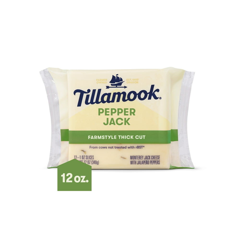 Tillamook Pepper Jack Cheese Slices, 12 Slices, 12 oz - Walmart.com ...