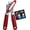 Red, variant on Heavy duty stainless steel smooth edge manual can opener and bottle opener, soft handle, rust-proof extra large handheld easy turn knob, multi-purpose kitchen tool