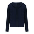 thumbnail image 4 of Aobny Cardigan Oversized Sweaters for Women Navy Blue Chunky Long Sleeve Cable Knit Sweater Open Front Polo Shirt,XL, 4 of 6