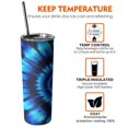 thumbnail image 6 of 20oz Blue Tie Dye Spiral Pattern Skinny Tumblers Stainless Steel Tumbler with Lid and Straw,Vacuum Insulated Double Wall Travel Tumbler Cups with Cleaning Brush for Coffee,Tea, 6 of 6