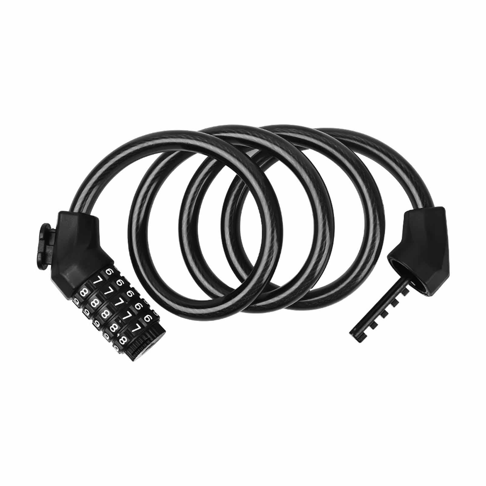 Bike Lock Cable Bike Cable Lock Black Durable Combination Bike Lock Cable Coiled Cable Locks with Combination for Outdoor Travel and Daily Use 1 Pack