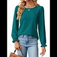 thumbnail image 2 of Camisas de Larga Abullonada para Mujer, Blusas Casuales, Blusas Elegantes, Túnicas, Moda de Otoño 2025, Conjuntos Holgados de Moda Azul Pavo Real M, 2 of 10