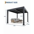 thumbnail image 7 of Towallmark Louvered Pergola, 10X12 FT Adjustable Aluminum Hardtop Gazebo, Reinforced Frame With Integrated Drainage System For Patio Deck, Gray, 7 of 7