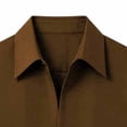 thumbnail image 5 of Men's Business Casual 2 Piece Suit Set, Short Sleeve Lapel Collar Button Down Shirt & High Waist Straight Leg Dress Pants, Loose Fit formal Daily office Outfit Brown, 5 of 6