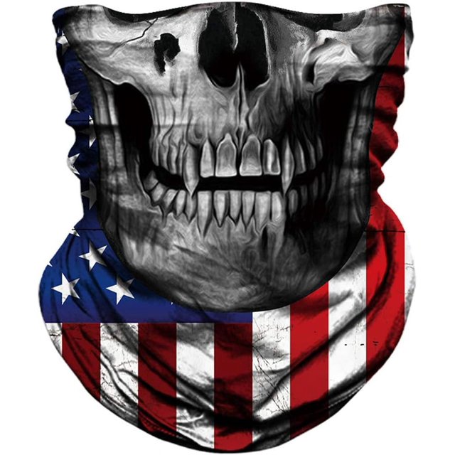 GFDYREE Motorcycle Face Mask Sun Dust Wind Protection Durable Tube Mask Seamless Skeleton Face Mask for Men Women
