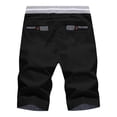 thumbnail image 3 of Boyscolos Men's Shorts Casual Classic Fit Drawstring Summer Beach Vacation Training Shorts with Elastic Waist and Pockets Black 3XL, 3 of 4