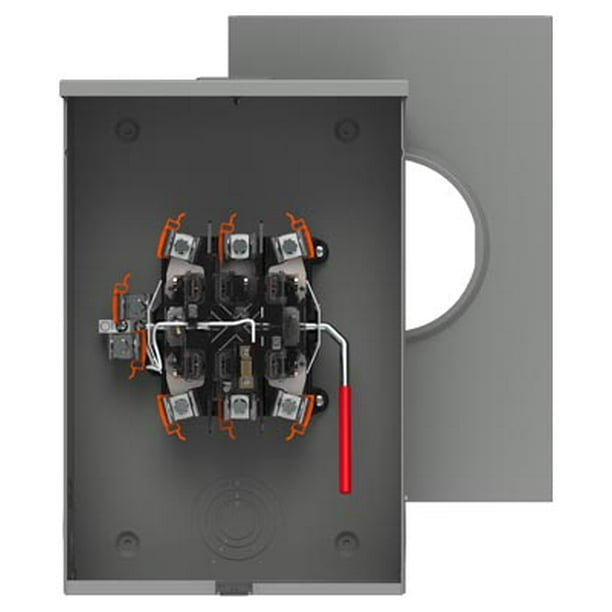 Siemens 40407025F 200A Meter Base 7 Jaw OH/UG Steel Enclosure With
