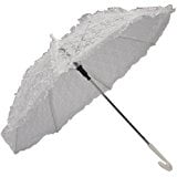 LA Crafts 32” Inch White Elegant Lace Embroidered Parasol Umbrella for Photo Shoots, Weddings, and (Best Shoot Through Umbrella)