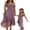 Purple Kid, variant on Mother and Daughter Dresses Matching Set Strapless Fork Dress Sundress Mommy and Me Clothing Summer Family Outfits