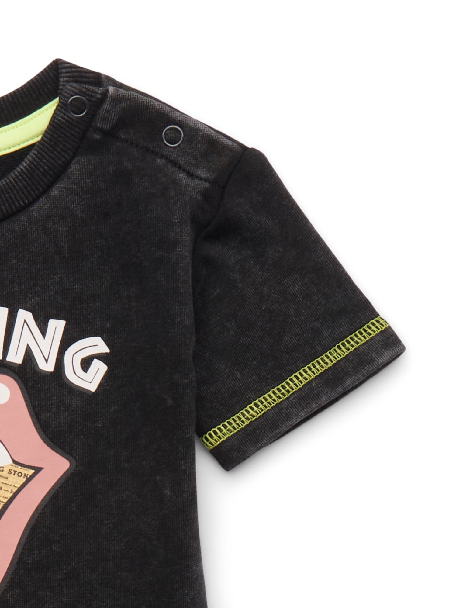 Rolling Stones Baby Graphic Romper with Short Sleeves, Sizes 0/3M- 24M