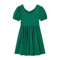 thumbnail image 5 of Mitankcoo Girls Puff Mini Dresses Crew Neck Short Sleeve Cross Back A-Line Dress for Everyday & Vacation Wear, 5 of 8