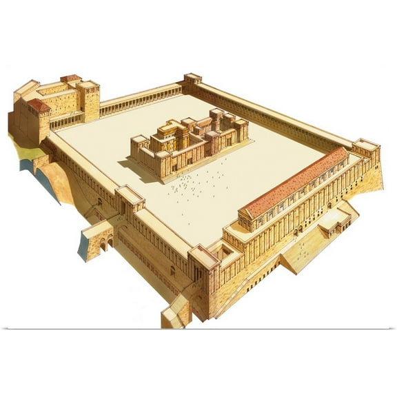 Great BIG Canvas | Rolled Fernando Aznar Cenamor Poster Print entitled Temple in Jerusalem. Herod's Temple