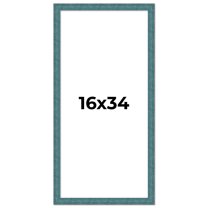 16x34 Frame Blue Rustic Barnwood Solid Wood Picture Frame Width 1.25 Inches | Interior Depth 0.5