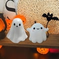 thumbnail image 3 of OIUR Halloween Ghost Figurine Mini Cute Ghost Bat Heart Statue Resin Tabletop Ornaments for Home Office Desk Decor, 3 of 7