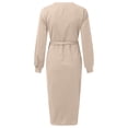thumbnail image 5 of RATTOYY Sundress And V ANeck Knit Belted Sweater Dress For Women Autumn Winter Vacation Chic Clothes, 5 of 6