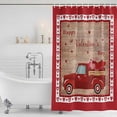 thumbnail image 2 of Valentine's Day Shower Curtain Set - Extra Long 72" x 96" Washable Bathtub Curtain with 12 Hooks, Vintage Love Heart Truck Wooden Valentines Waterproof Fabric Shower Curtains for Bathroom Décor, 2 of 6