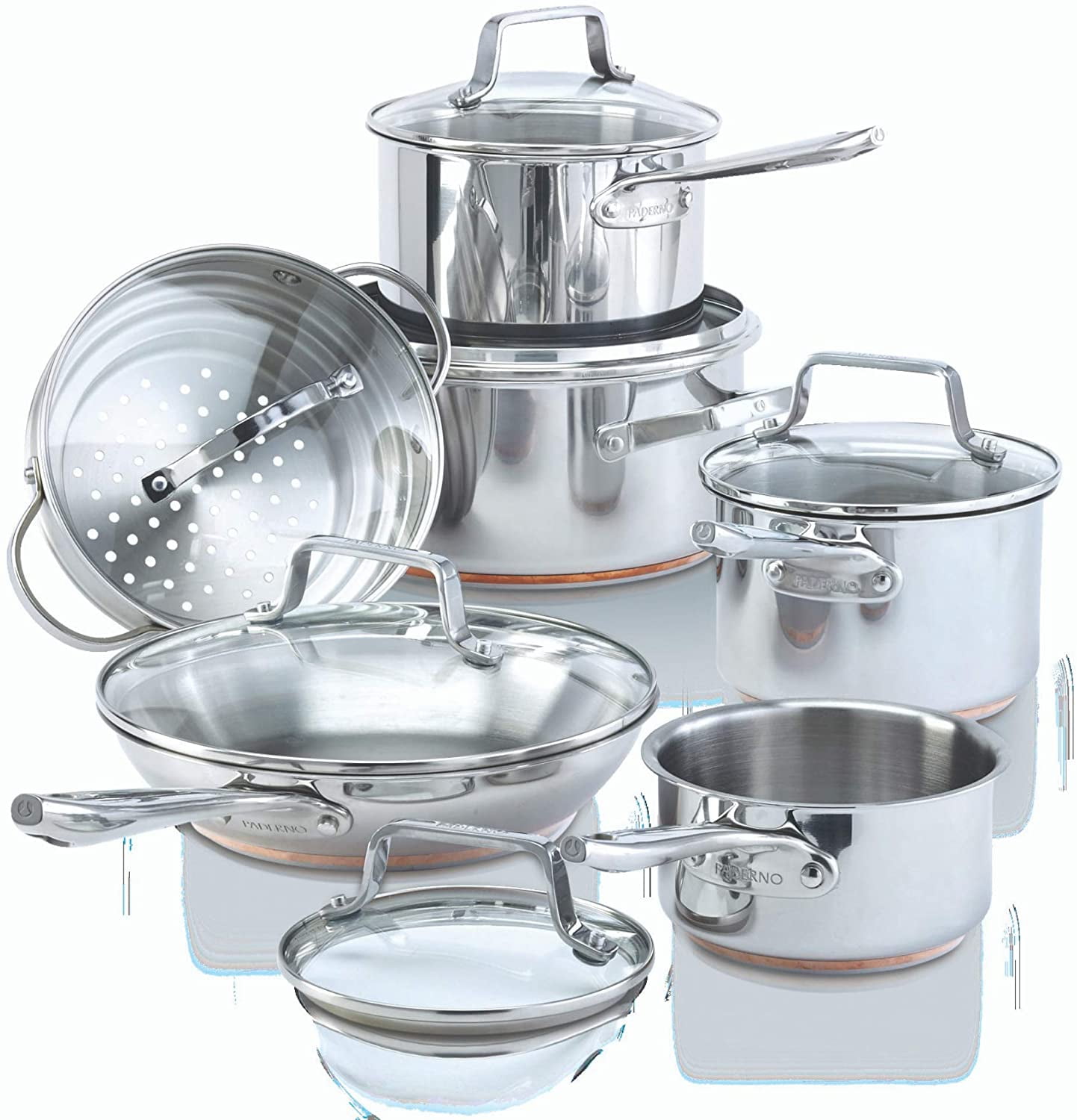 Paderno 12 Piece Stainless  Steel  Copper Core Cookware Set  