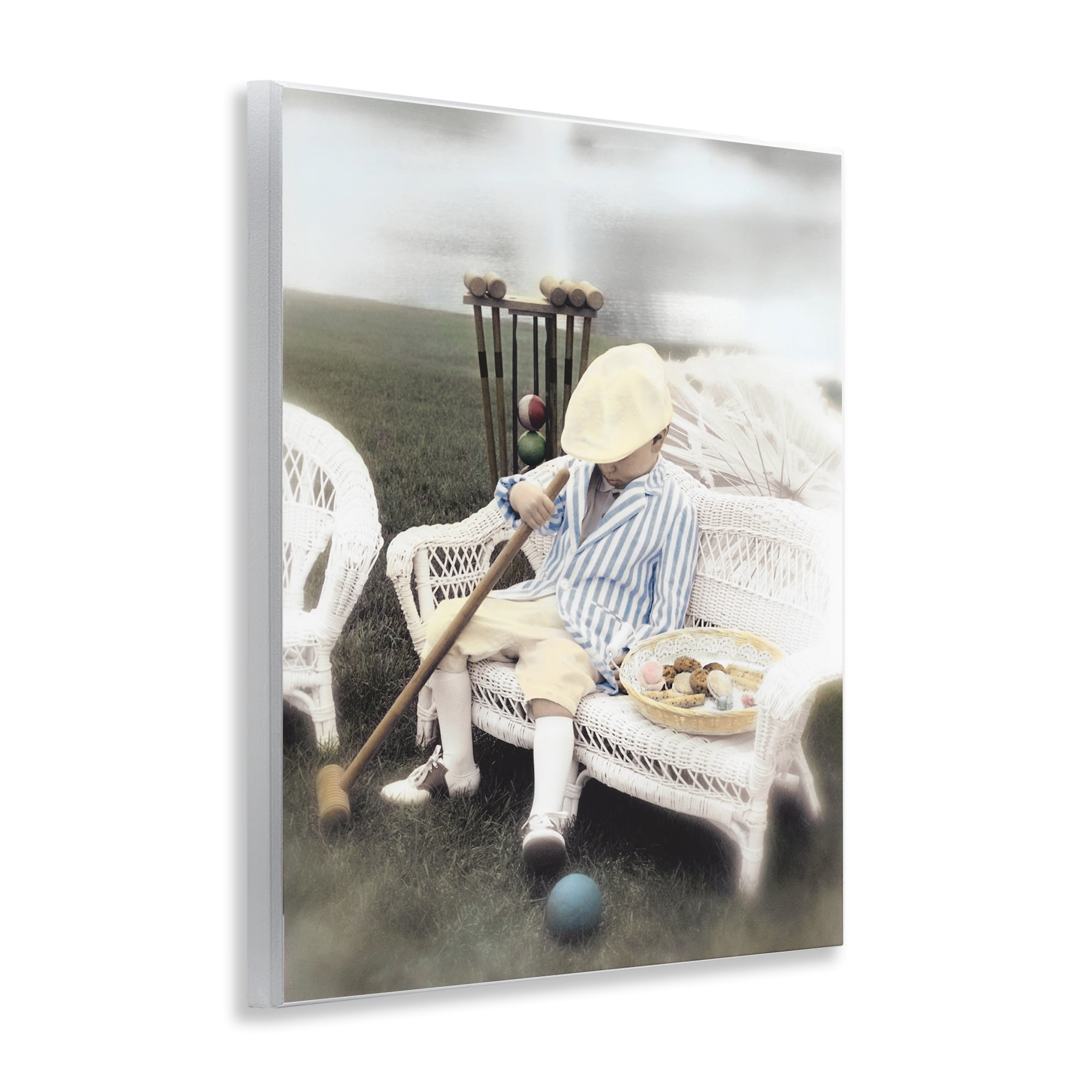 Stupell Industries Child with Croquet Mallet Wall Plaque Art, design by Kendra Dew