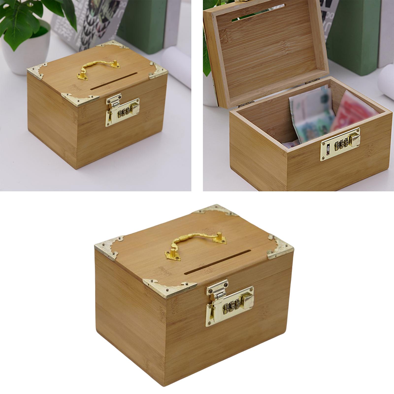 Coffre Au Trésor En Bois Blanc Verrouillable Pour Enfant - 14,5x10x9,5 Cm, Avec Serrure, Pour Anniversaire, Rangement Jouets