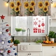 thumbnail image 5 of Sunflowers Curtain Valances for Windows, Kitchen Valance Window Treatments Panel 2 Pack, Farmhouse Wooden Grain Botanical Floral Rod Pocket Short Curtains for Bathroom Bedroom 54 x 18 Inch, 5 of 8