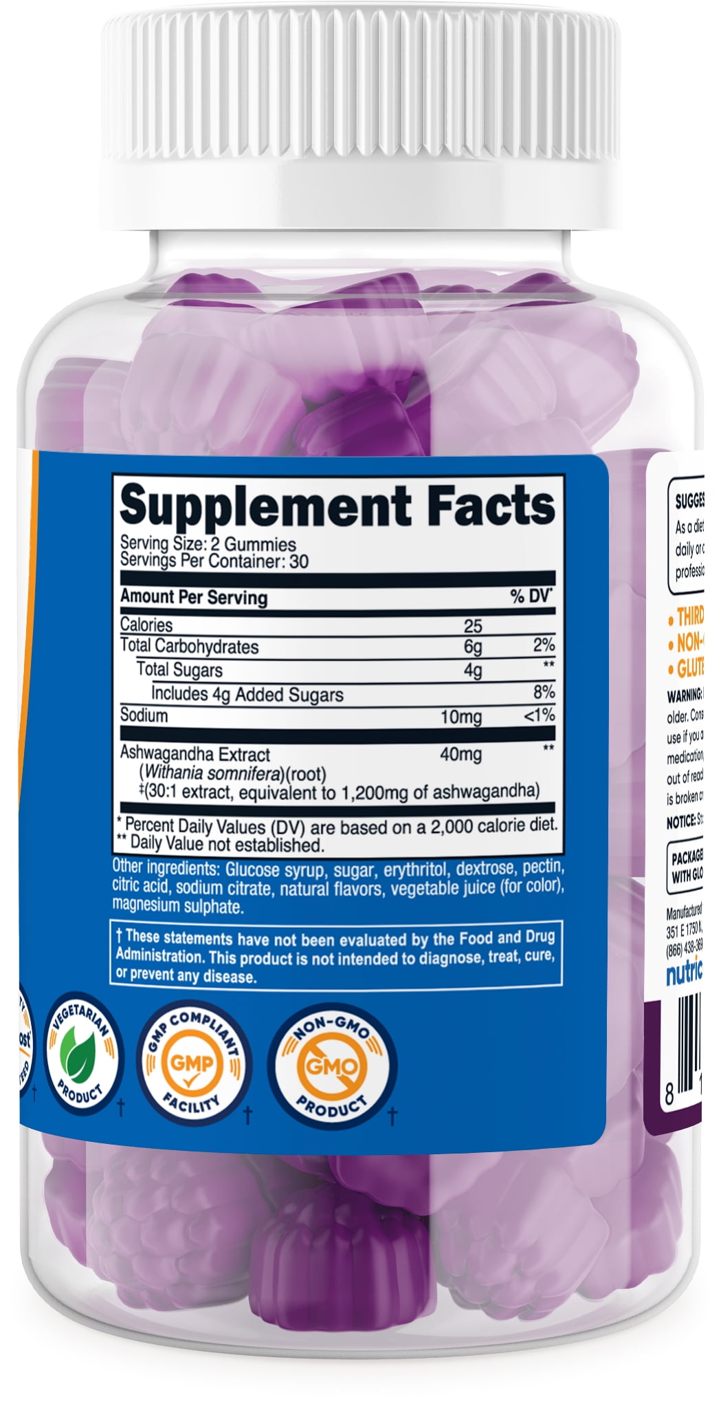 Amway - うたちゃん Nutricost Ashwagandha Gummies 1200mg Equivalent with 40mg