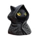 thumbnail image 4 of Figura de gato gótico con capucha, adorno coleccionable, estatua decorativa creativa de resina Ojos amarillos, 4 of 9