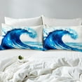 thumbnail image 4 of Erosebridal Ocean Waves Sheet Set Twin,Marine Theme Bedding Sets Twin Size,Sea Decoration,Breathable,3pcs, 4 of 7