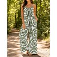 thumbnail image 5 of Women's Casual Sleeveless Jumpsuits Mala Circles Spaghetti Strap Wide Leg Pants Rompers with Pockets, 5 of 7