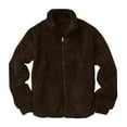 thumbnail image 5 of outfmvch jackets for men fuzzy sherpa jacket casual winter stand collar zip up outwear womens tops cardigan for men mens sweaters brown, 5 of 9