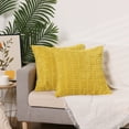 thumbnail image 6 of Unique Bargains Corduroy Soft Square Cushion Covers Modern Throw Pillow Covers (2 Count) Yellow 16"x16", 6 of 6