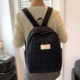 thumbnail image 3 of WANDF Puffy Backpack for Women  Lightweight Casual Quilted Daypack Vintage Winter Style Bookbag for College, High School, Work, Travel, Black, 3 of 10