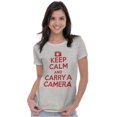 thumbnail image 4 of Keep Calm Carry A Camera Photographer Womens Slim Fit Graphic Tee Brisco Brands M, 4 of 5