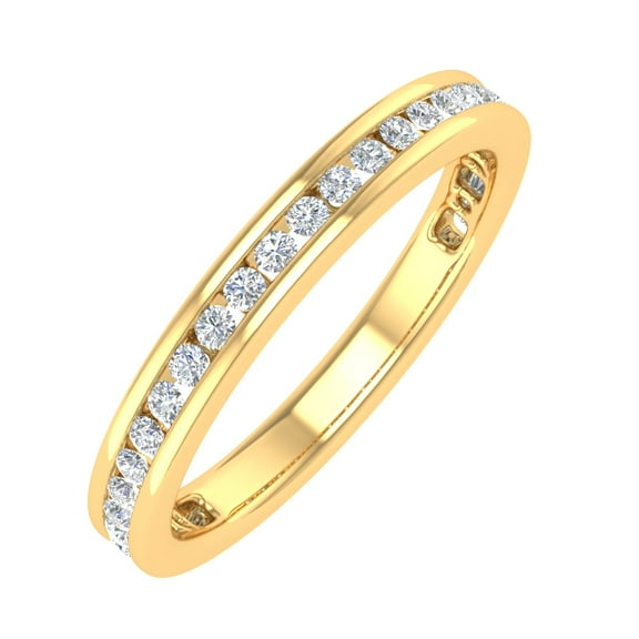 1/3 Carat Channel Set Diamond Gold Wedding Band Ring in 14k Yellow Gold (Ring Size 9.75) (I1-I2 Clarity)