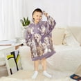 thumbnail image 6 of BZSMCE Kids Wearable Blanket Hoodie Warm and Cozy Cats and Dogs Among Flowers Flannel Sweatshirt, 6 of 7