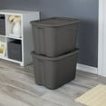 thumbnail image 3 of Sterilite Large Storage Bin, 18 Gallon Durable Plastic Storage Tote with Snap-On Lid, Gray, 8 Pack, 3 of 7