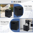 thumbnail image 4 of Hassch 16.1" Outdoor Propane Tank Storage Table, Flip-Top Metal Square Side Table with Hinged Lid and Concealed Storage, Powder-Coated Iron Patio Table, Black, 4 of 9
