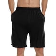 thumbnail image 4 of MoFiz Men's Solid Bamboo Pajama Shorts with Pockets Loungewear 3-Pack for Men, 4 of 8