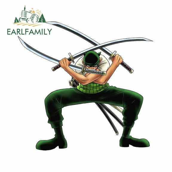 EARLFAMILY 5.1 Inch For Roronoa Zoro Car Stickers Environmental Friendly Waterproof Decal Trunk Personality Windshield Vinyl Vinyl Car Wrap